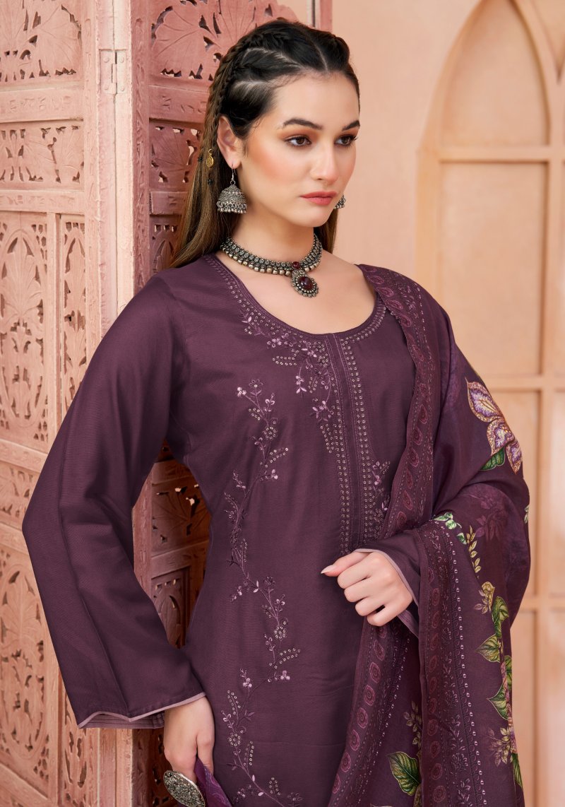 Desi Girl Vol 10 By Alok Viscose Maslin Pakistani Dress Material